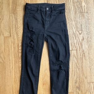 American Eagle Black Ripper Skinny Jeans